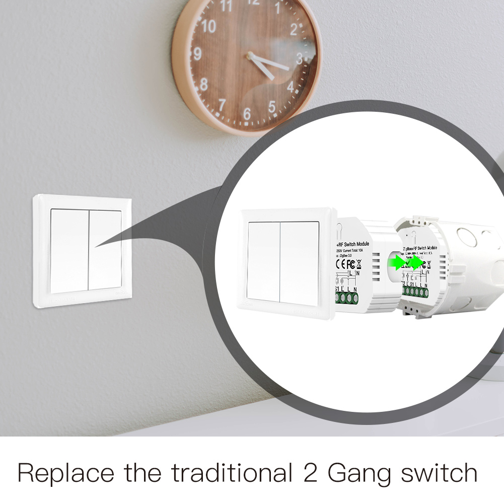 Módulo de interruptor ZIGBEE 3.0 oculto de 2 grupos Mini tipo oculto