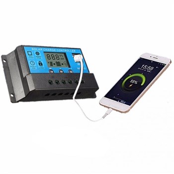 Controlador de carga solar 10A PWM Regulador solar 12V / 24V Pantalla LCD automática